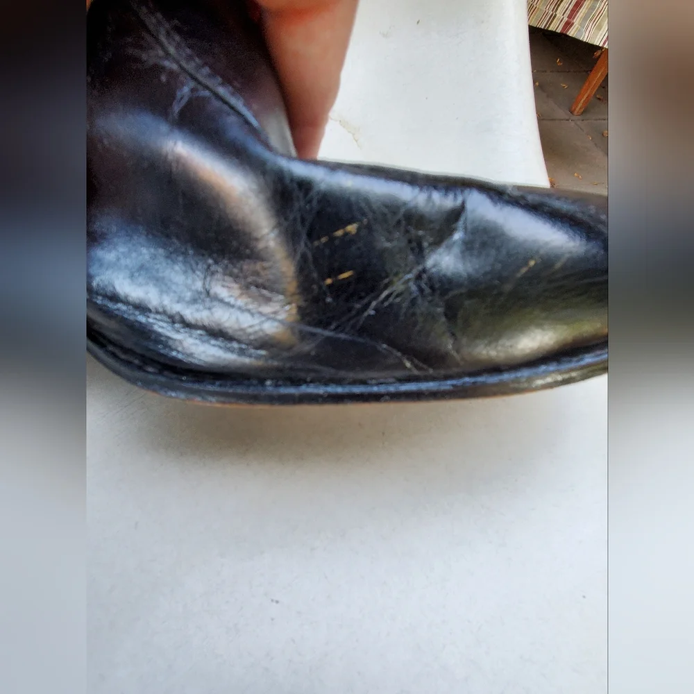 Florsheim Mens's Leather Upper Ankle Boots Size 13 D Made In India. EPWC. Black